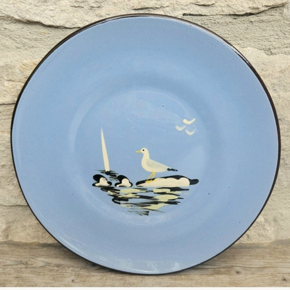 Vintage Seagull Plates Set of Four, Babacombe Pottery Devon England, coastal decor, collectible tableware 22cm Diameter