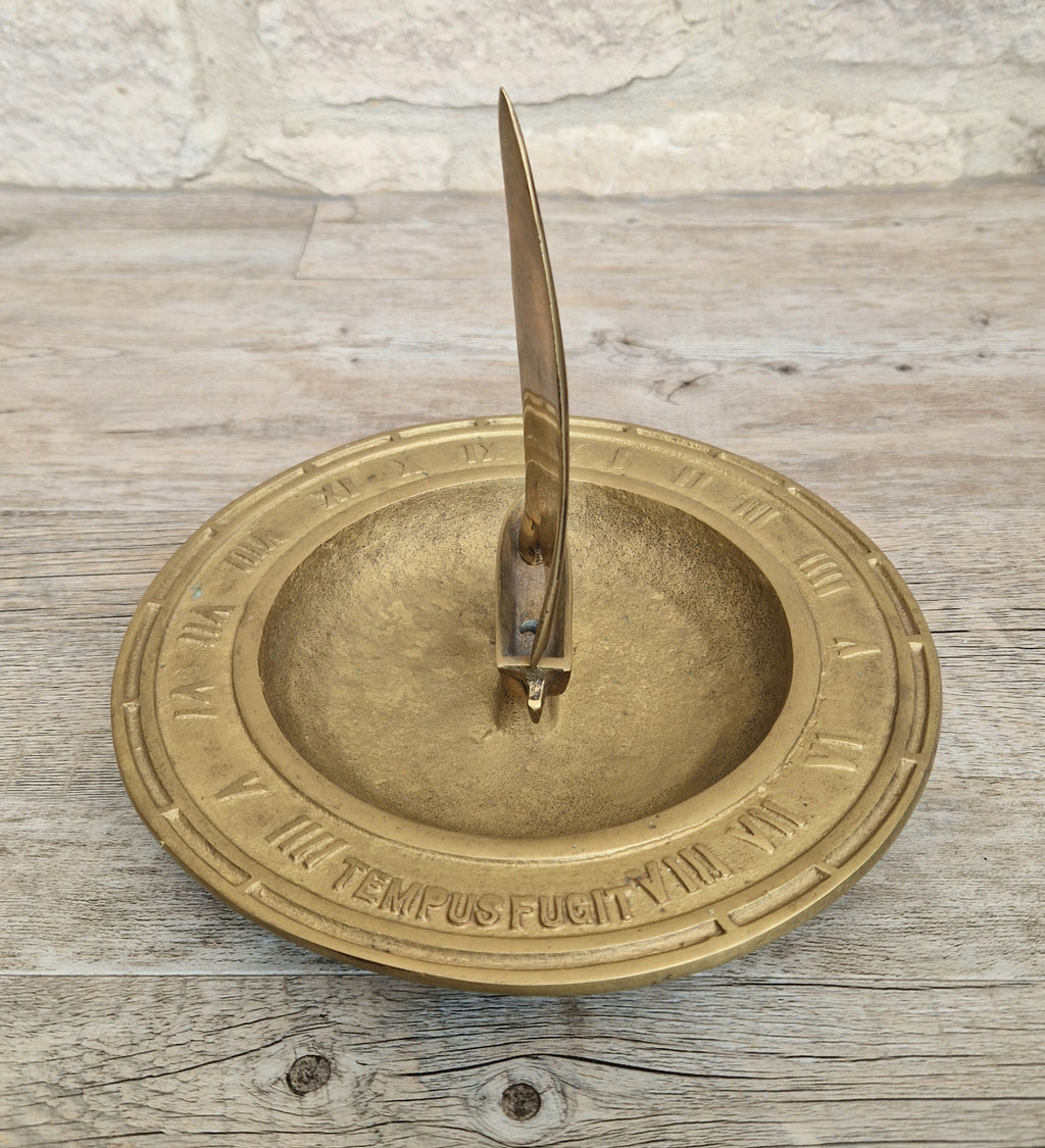 Bronze & Brass Sailing Boat Birdbath Sundial Vintage Garden Ornament