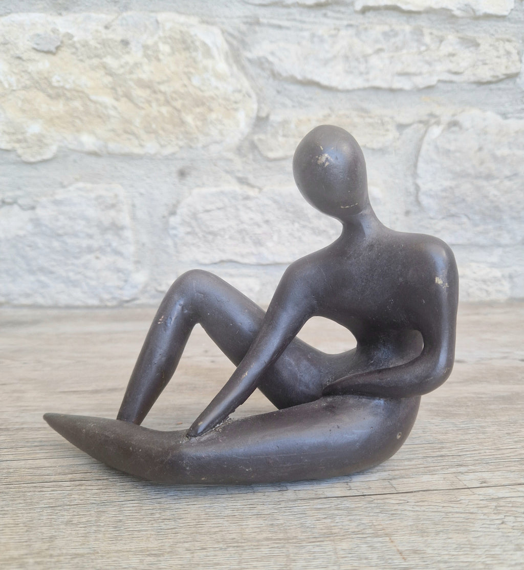 Bronze Stylised Abstract Figural Modern Art Sculpture Vintage