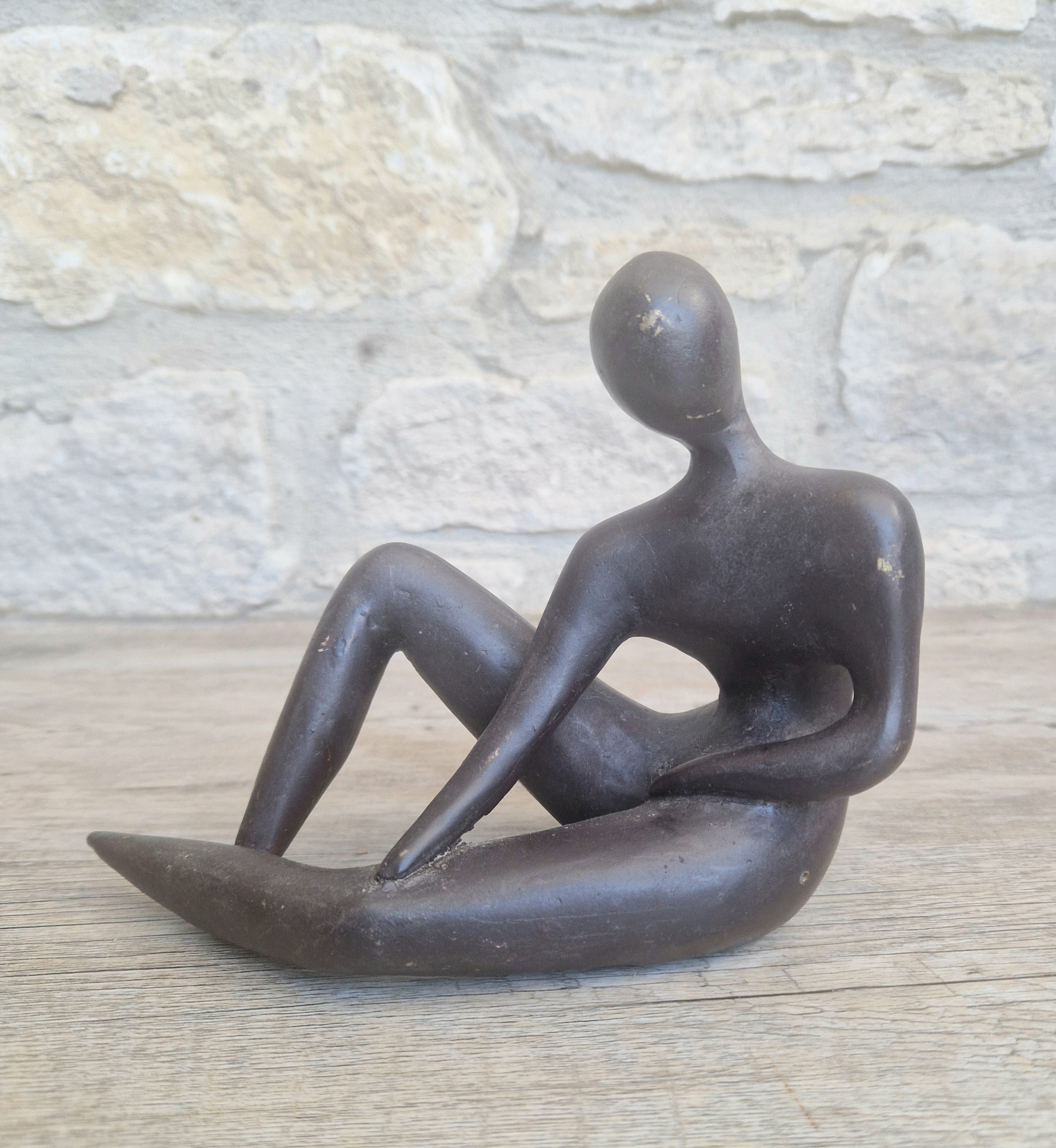 Bronze Stylised Abstract Figural Modern Art Sculpture Vintage