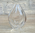 Vintage Orrefors PU3632 Crystal Teardrop Vase Mid Century Swedish Art Glass Sven Palmqvist 16cm