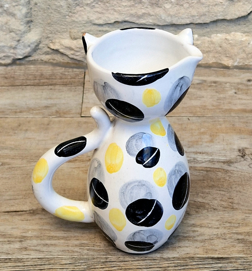 Vintage Italian Ceramic Handpainted Cat Jug 15.5cm