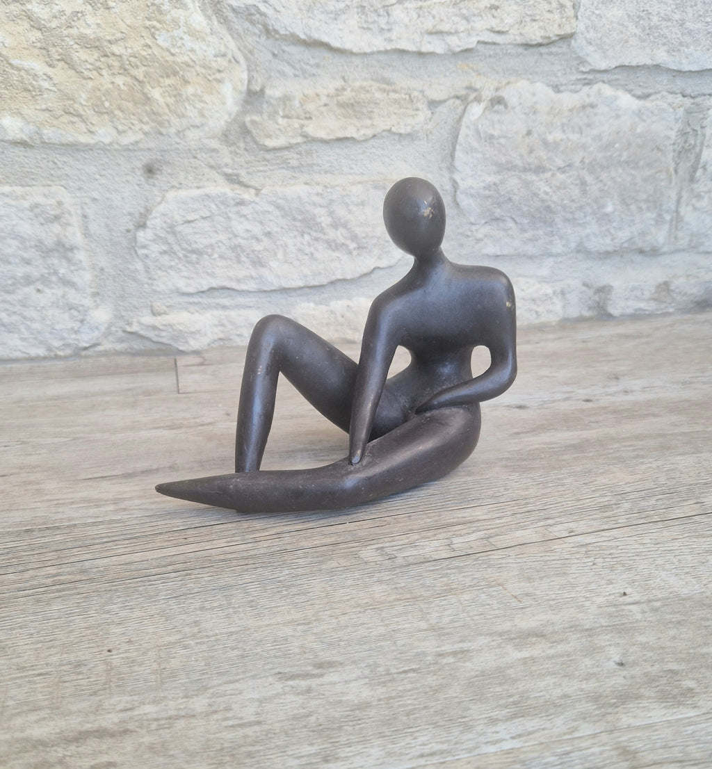 Bronze Stylised Abstract Figural Modern Art Sculpture Vintage