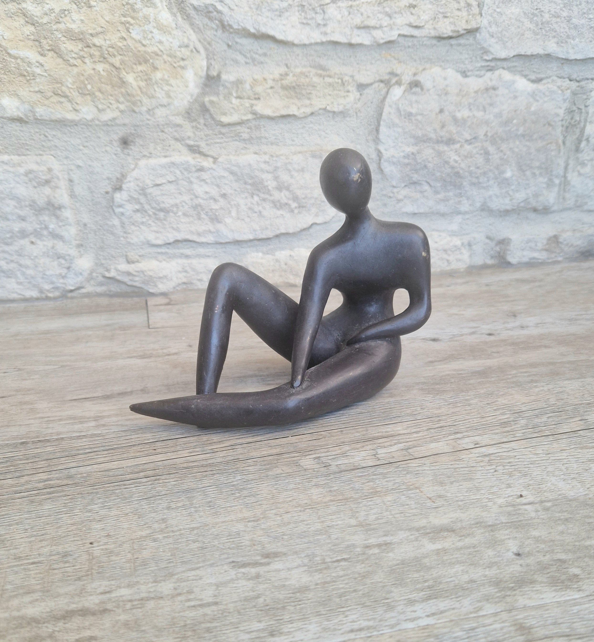 Bronze Stylised Abstract Figural Modern Art Sculpture Vintage