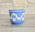 Wedgwood Jasperware Blue & White Neoclassical Sprigged Cachepot Planter Vase