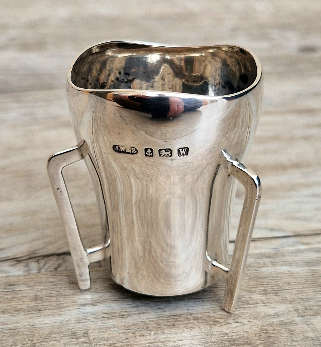 Celtic Revival Sterling Silver Mether Cup Tot Measure Birmingham 1921 James Woods & Sons Rare