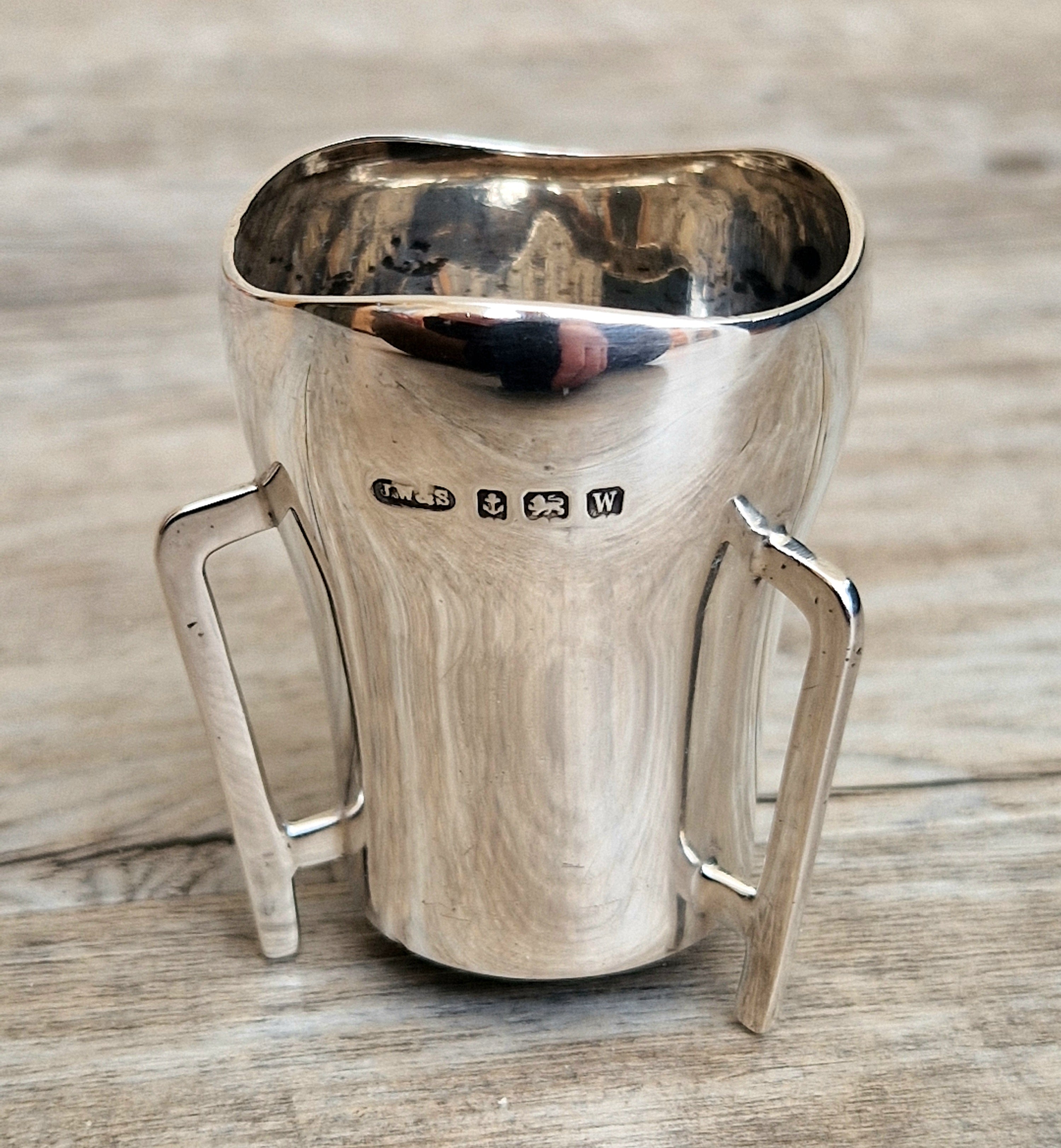 Celtic Revival Sterling Silver Mether Cup Tot Measure Birmingham 1921 James Woods & Sons Rare