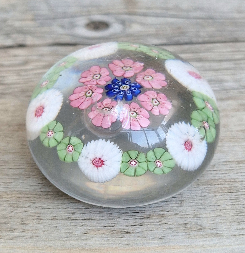 Antique Clichy Miniature Spaced Millefiori Glass Paperweight – c.1850 – 4.6cm Bruised