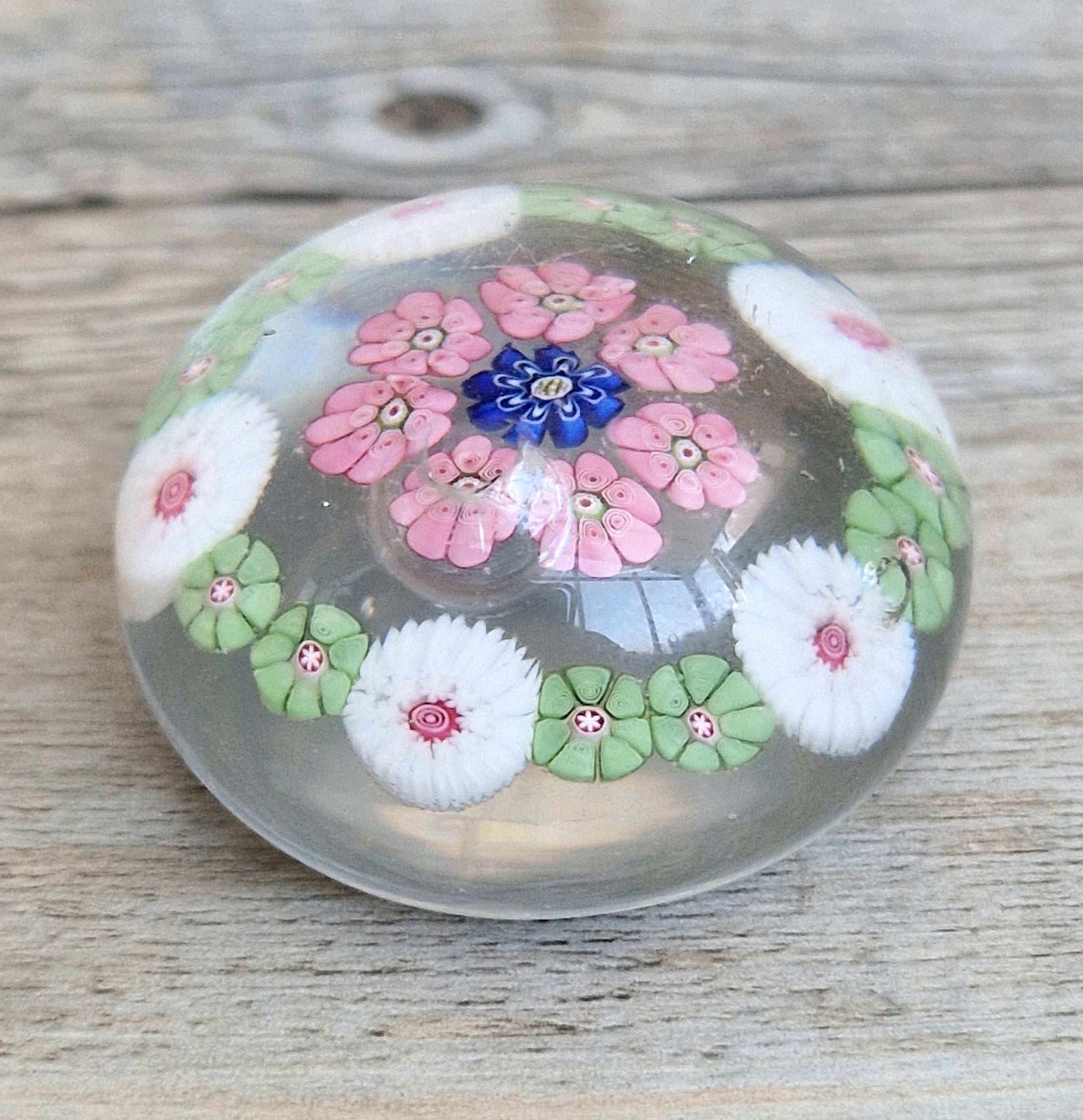 Antique Clichy Miniature Spaced Millefiori Glass Paperweight – c.1850 – 4.6cm Bruised