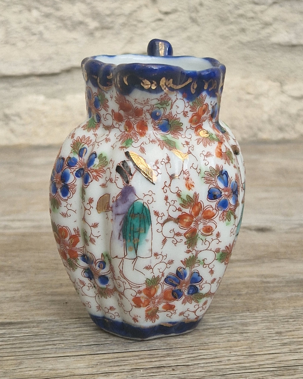 Small Antique Japanese Decorative Ceramic Creamer Jug