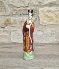 Antique Chinese Qing Hand-Painted Porcelain Figurine Statue Ho Hsien-Ku Daoist Immortal Maiden