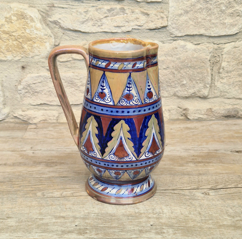 Art Deco Alberto Rubboli Italian Majolica Pitcher Jug Gualdo Tadino Italy Antique 1920