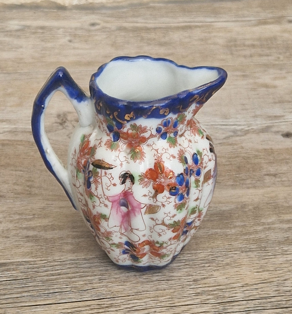 Small Antique Japanese Decorative Ceramic Creamer Jug