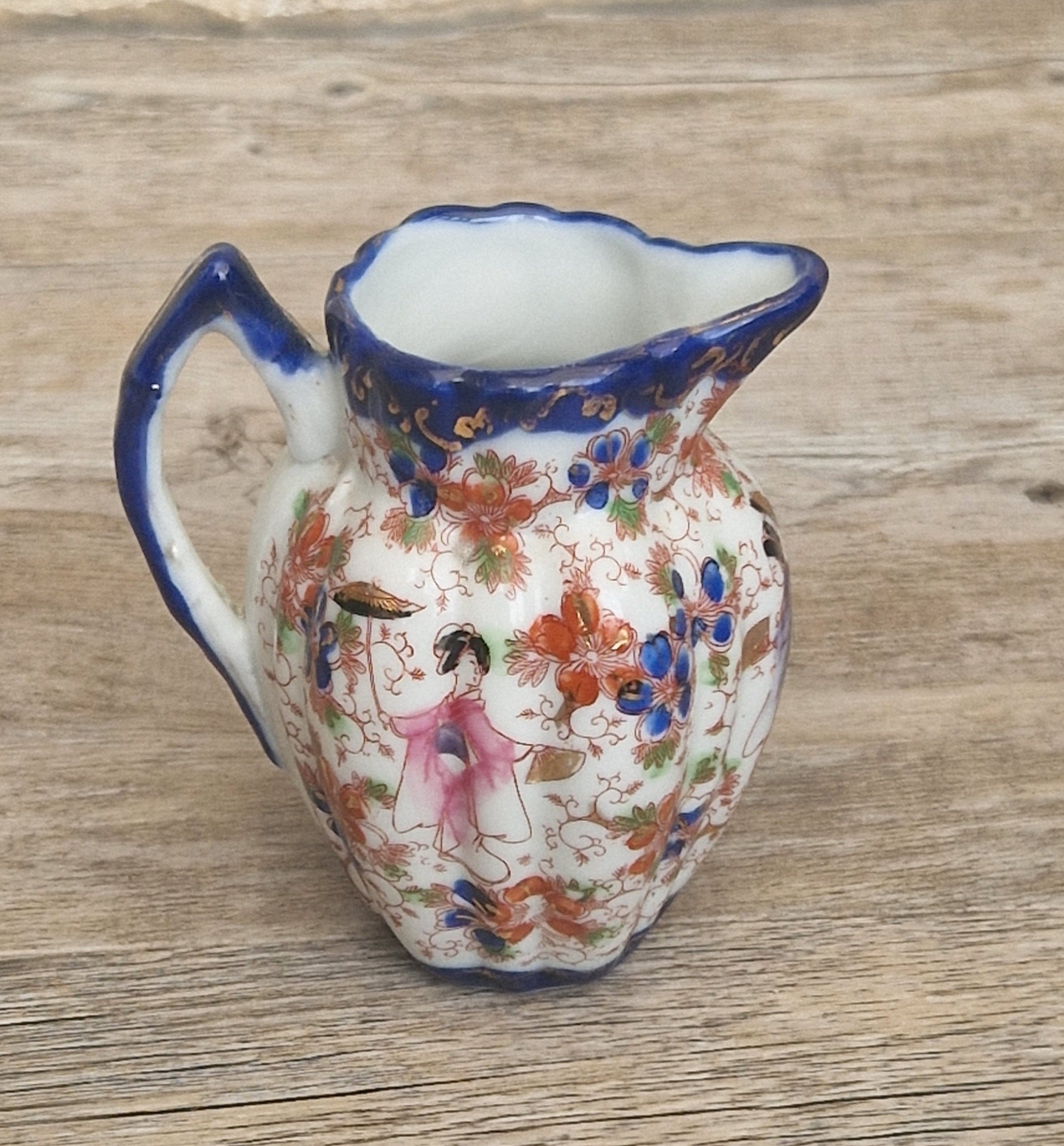 Small Antique Japanese Decorative Ceramic Creamer Jug