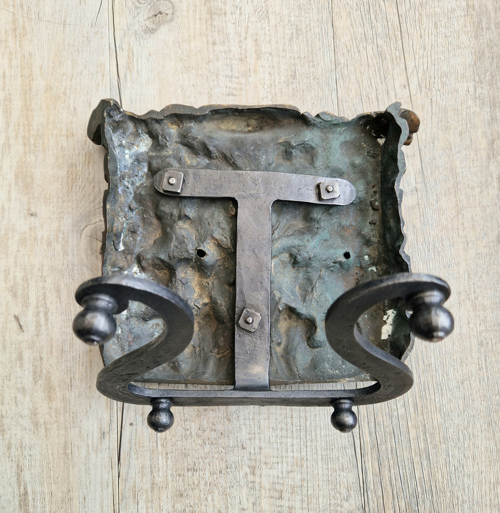 Antique Cast Bronze & Wrought Iron Acanthus Leaf Rococo Book Rest Stand