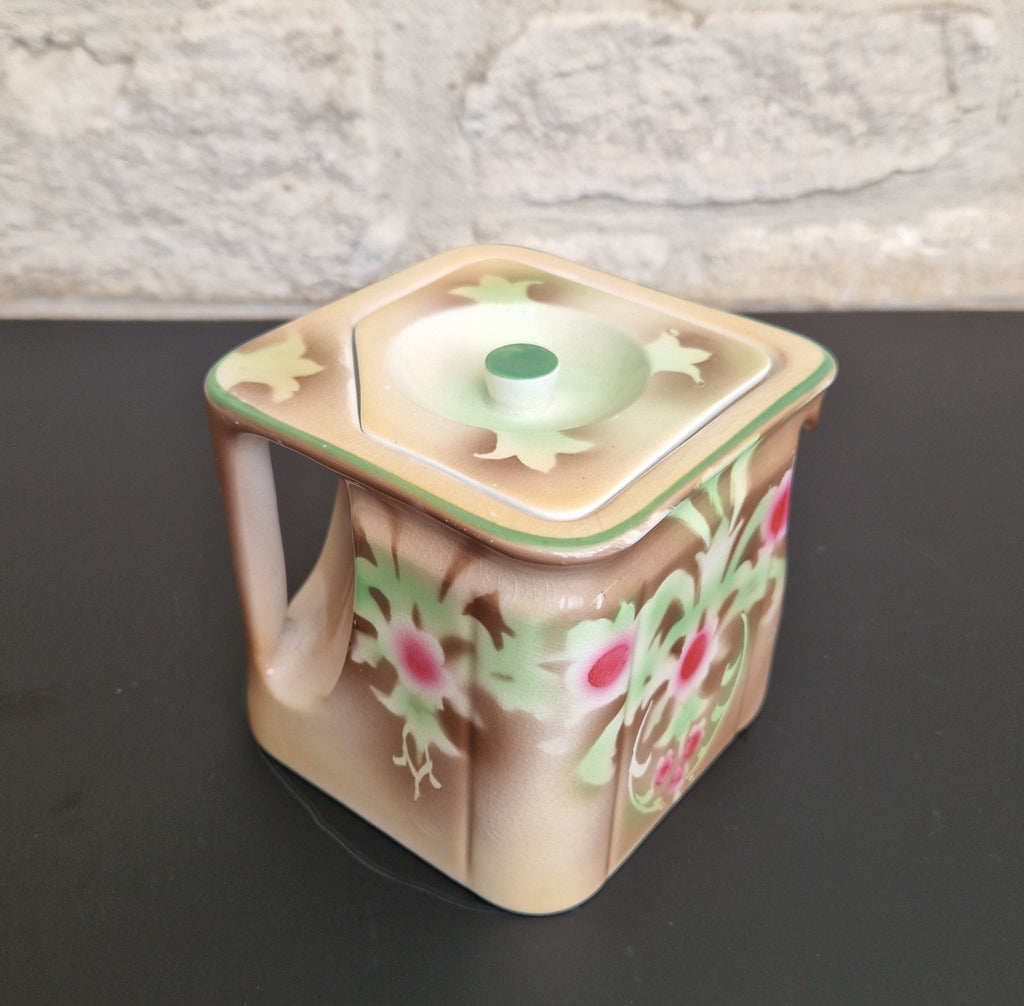 Vintage Art Nouveau Cube Teapot Gibson & Sons Ltd Burslem