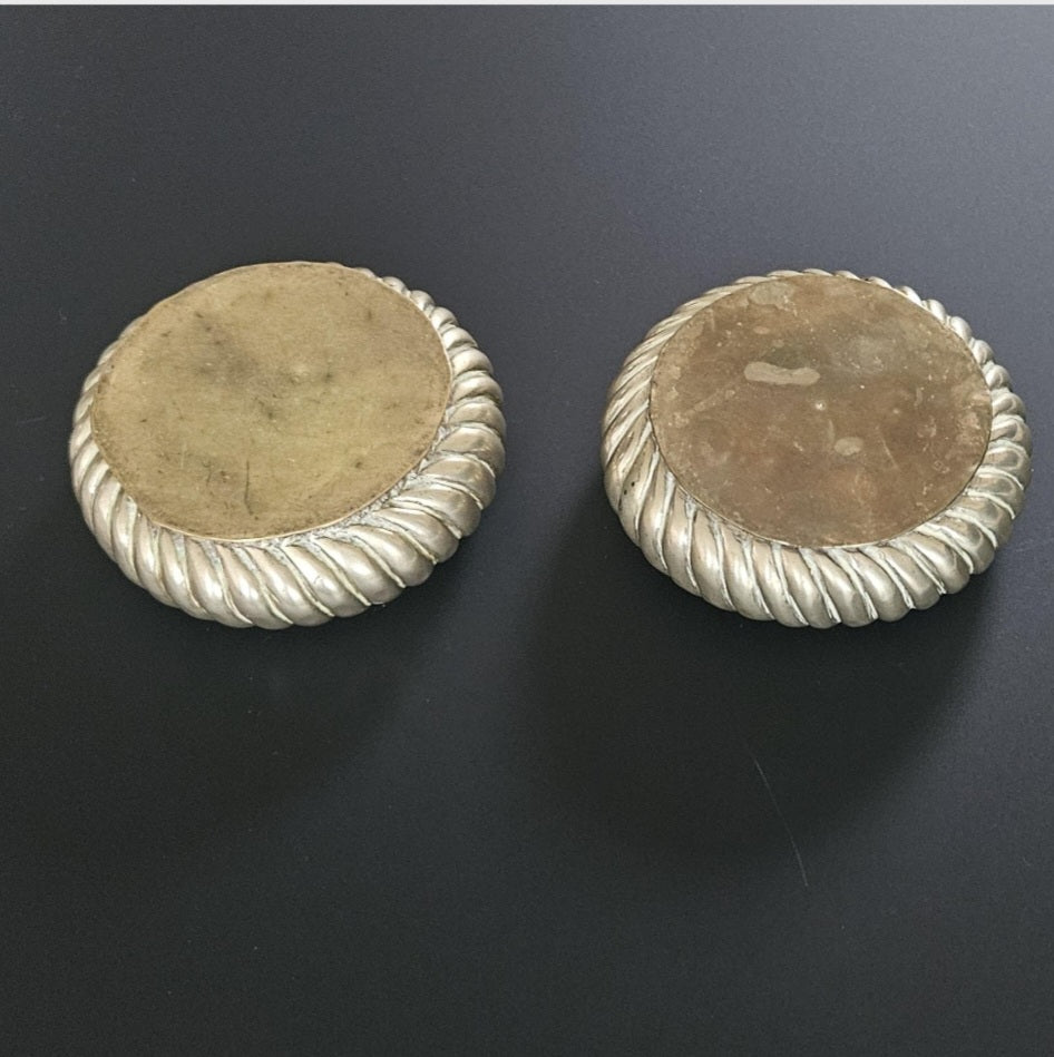 Vintage Pair Brass Tribal Bangle Bowls Vide Poche Small Mcm Brass Coffee Table Bowls