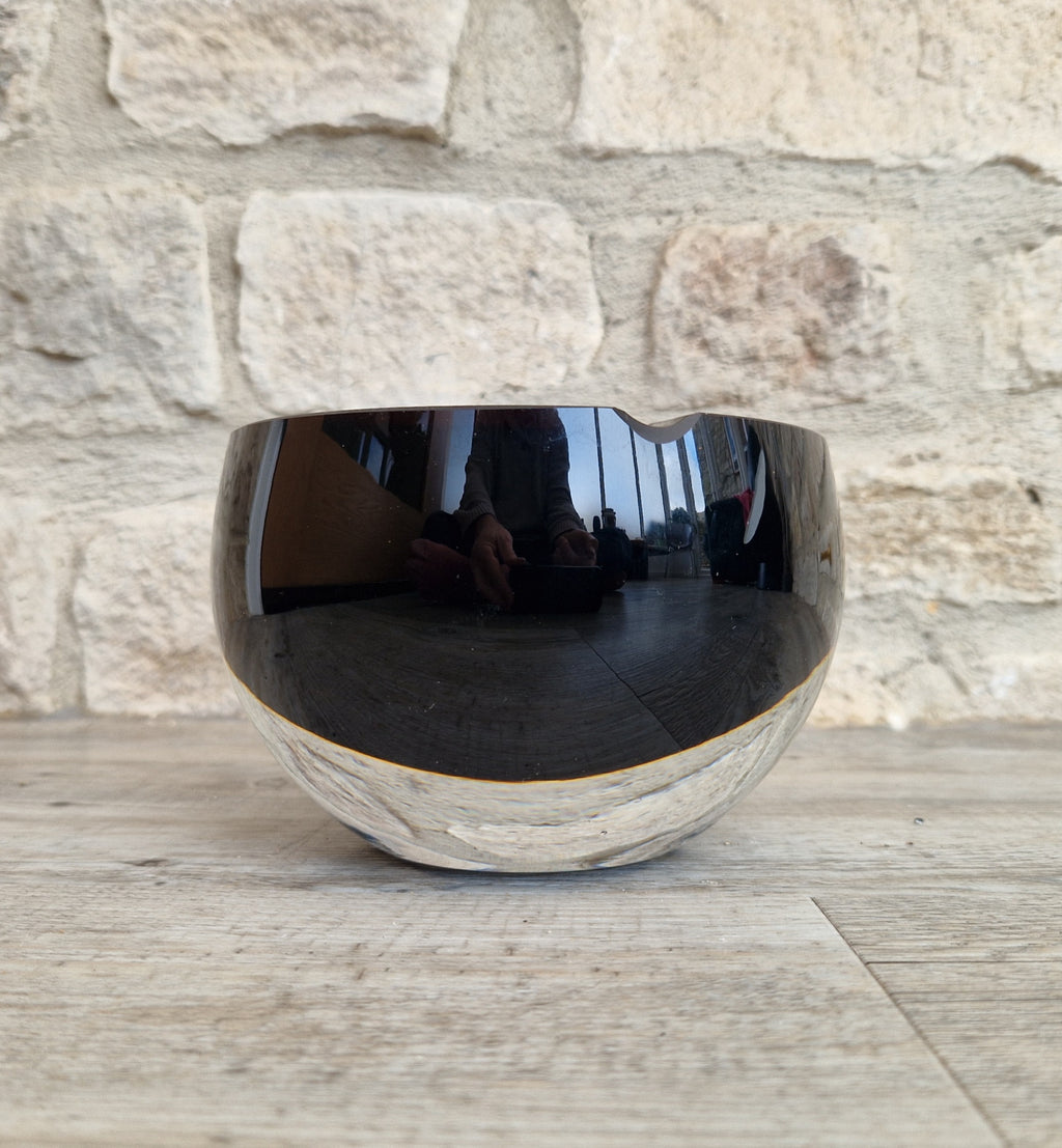 Large 1960's Vintage Antonio da Ros Murano Glass Cigar Ashtray Cenedese Black Sommerso