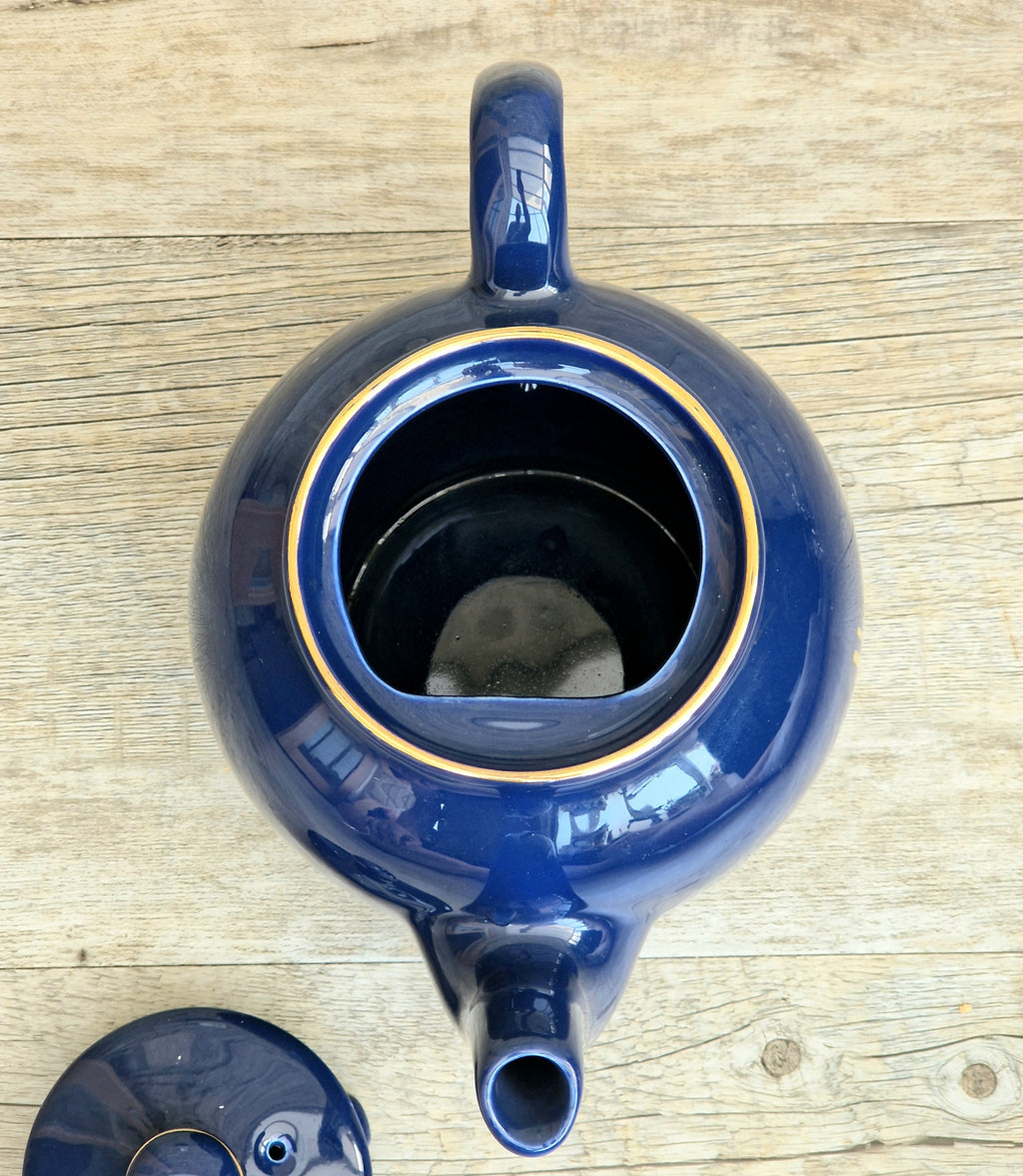 Harrods London Teapot Large Blue 2 Pint Sadler Made in England Vintage Collectible Kitchenware