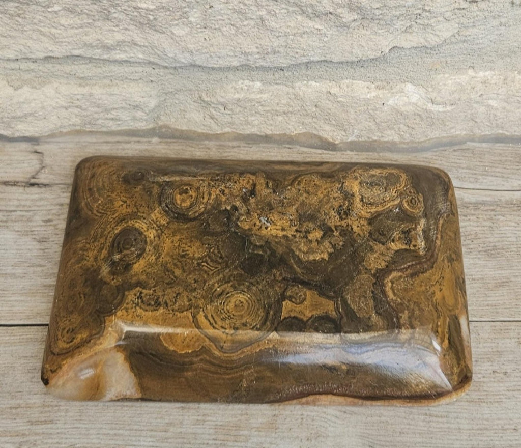 Polished Agate Trinket Dish McM Oblong Coffee Table Decor Catchall Tray 15cm X 10cm