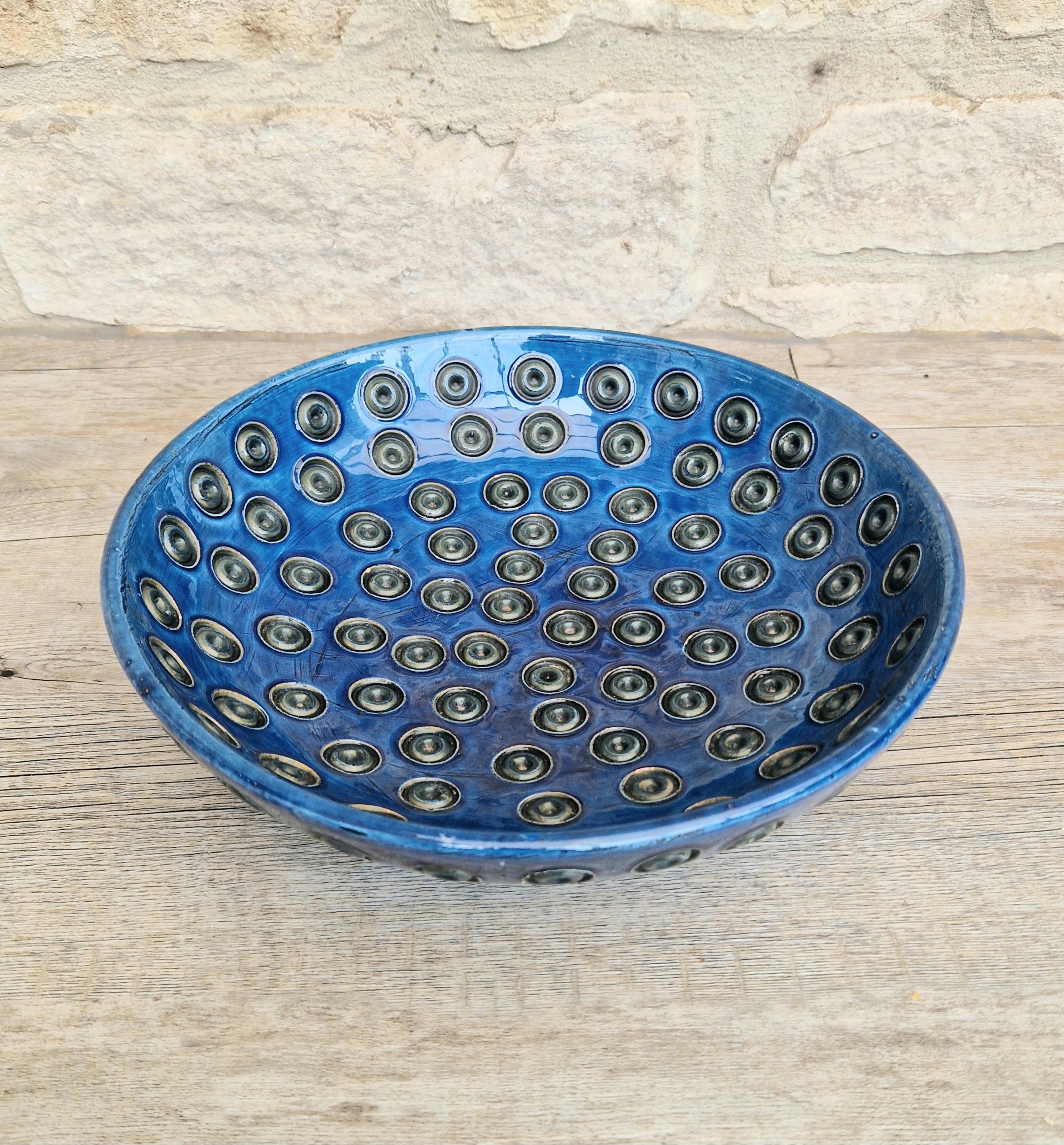 Bitossi for Rosenthal Netter: Mid-Century Blue Ceramic Bowl by Aldo Londi