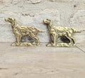 Pair of Vintage Brass Irish Setter Dogs Half Mold Stand Desk Ornaments