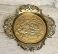 Antique Repoussé Brass Card Tray or Pin Dish "A Child's Angels" (Reynolds Angels) motif 14cm