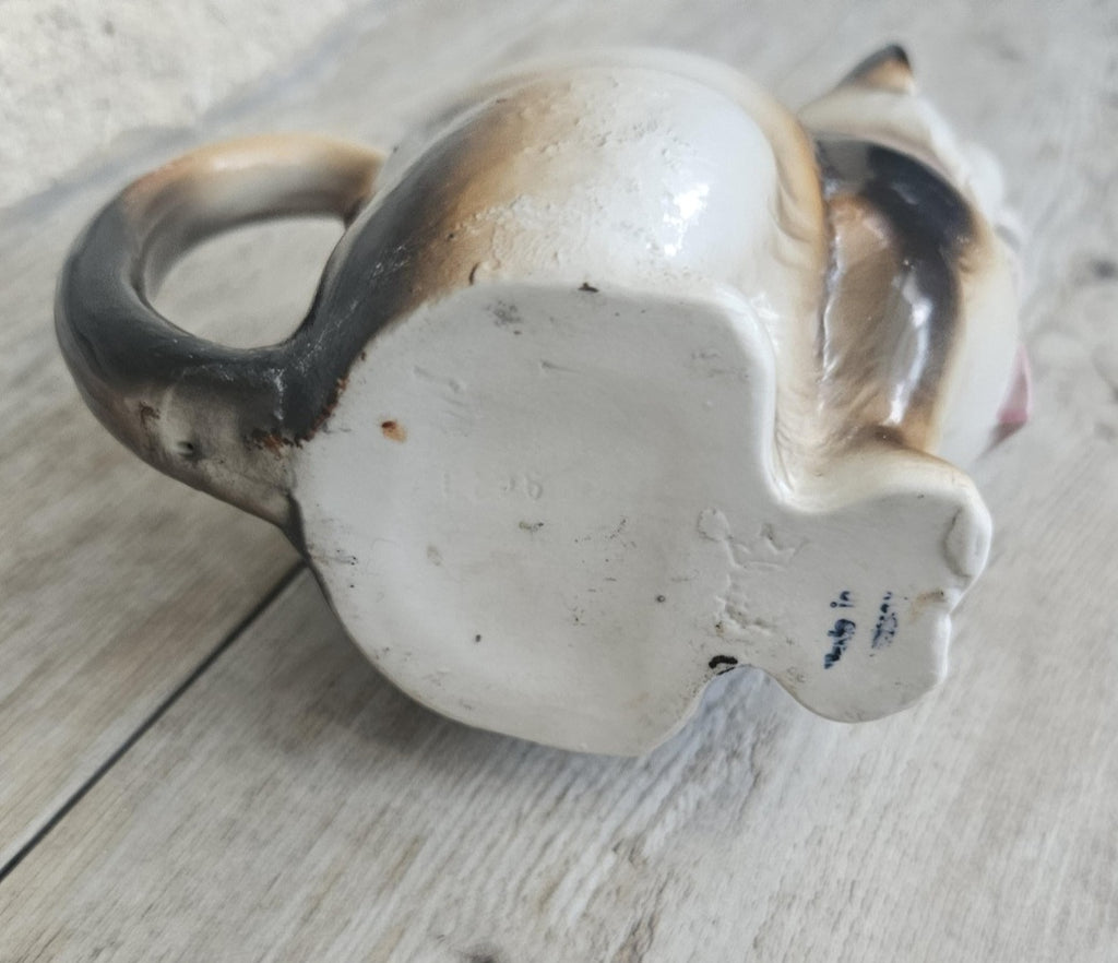 Antique Cat Creamer Jug Schafer & Vater German Porcelain Whimsical Collectible
