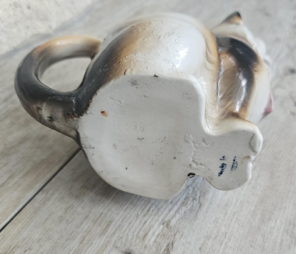 Antique Cat Creamer Jug Schafer & Vater German Porcelain Whimsical Collectible