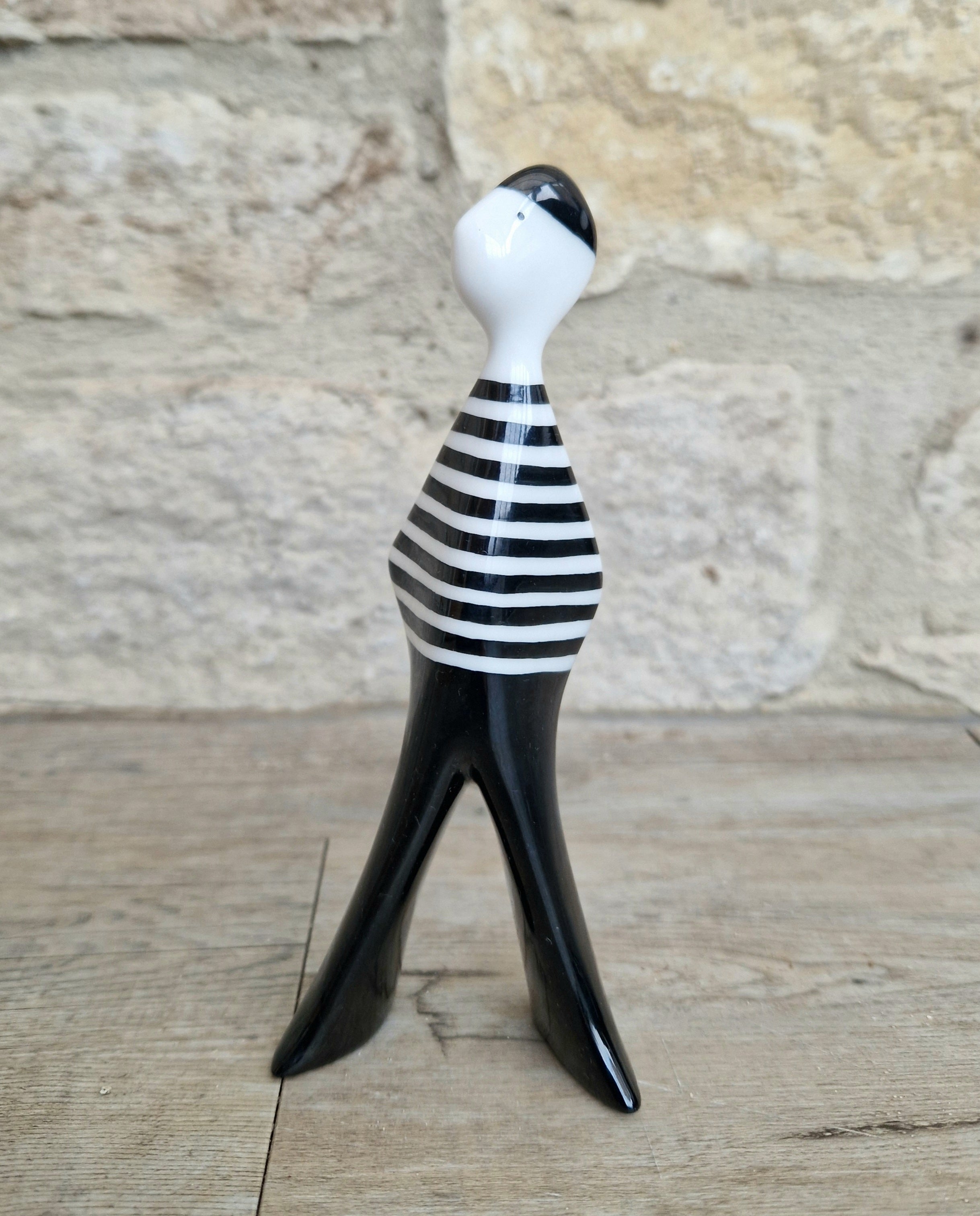Lubomir Tomaszewski Ćmielów Fine Porcelain 'Felek Marynaz' Black & White Stripe Sailor Figure
