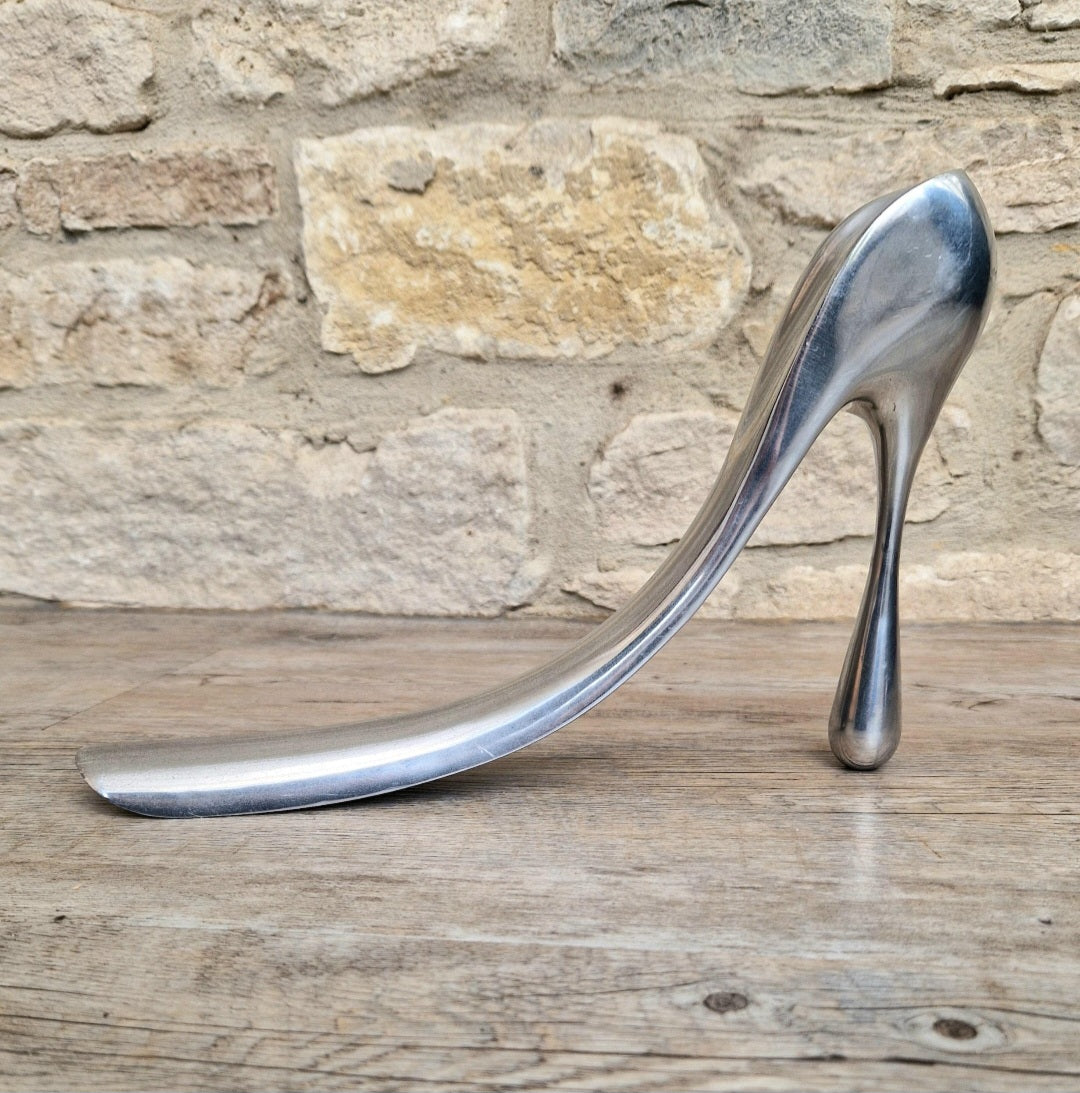 Manolo Blahnik Cast Aluminium Shoe Horn for Habitat, Manolo Blahnik Collectible Vintage Shoehorn,Designer Fashion Decor