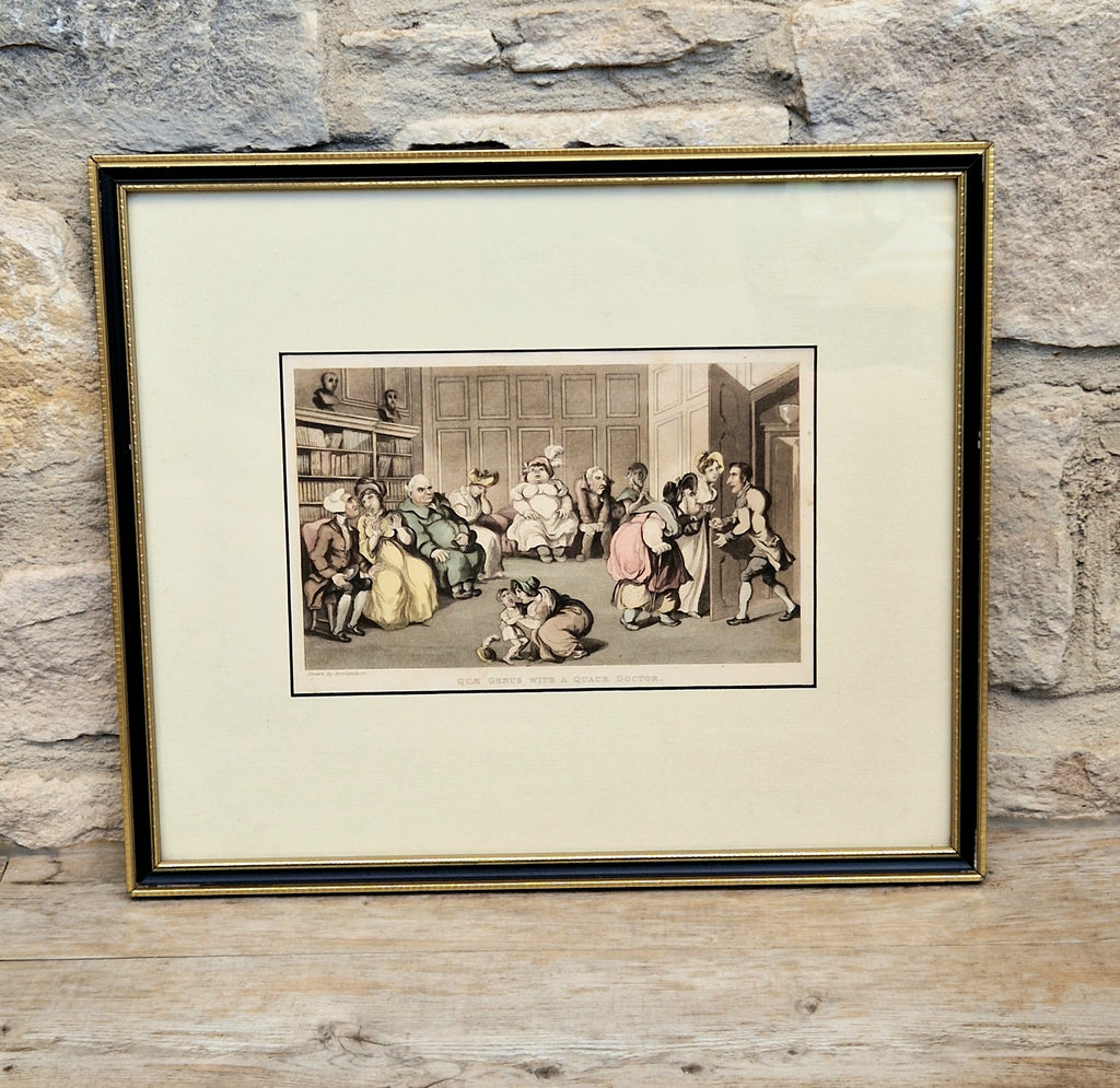 Thomas Rowlandson Lithograph Print 'Quae Genus, With A Quack Doctor' Framed Wall Art