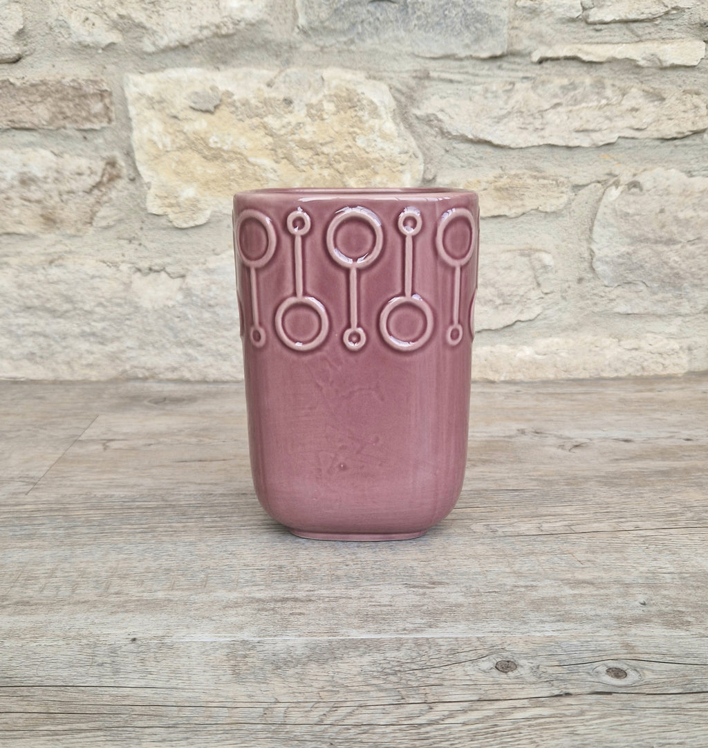 Vintage Pink Flower Vase IKEA Scandinavian Design, 7" Tall