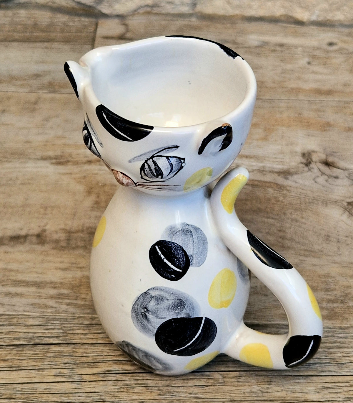 Vintage Italian Ceramic Handpainted Cat Jug 15.5cm