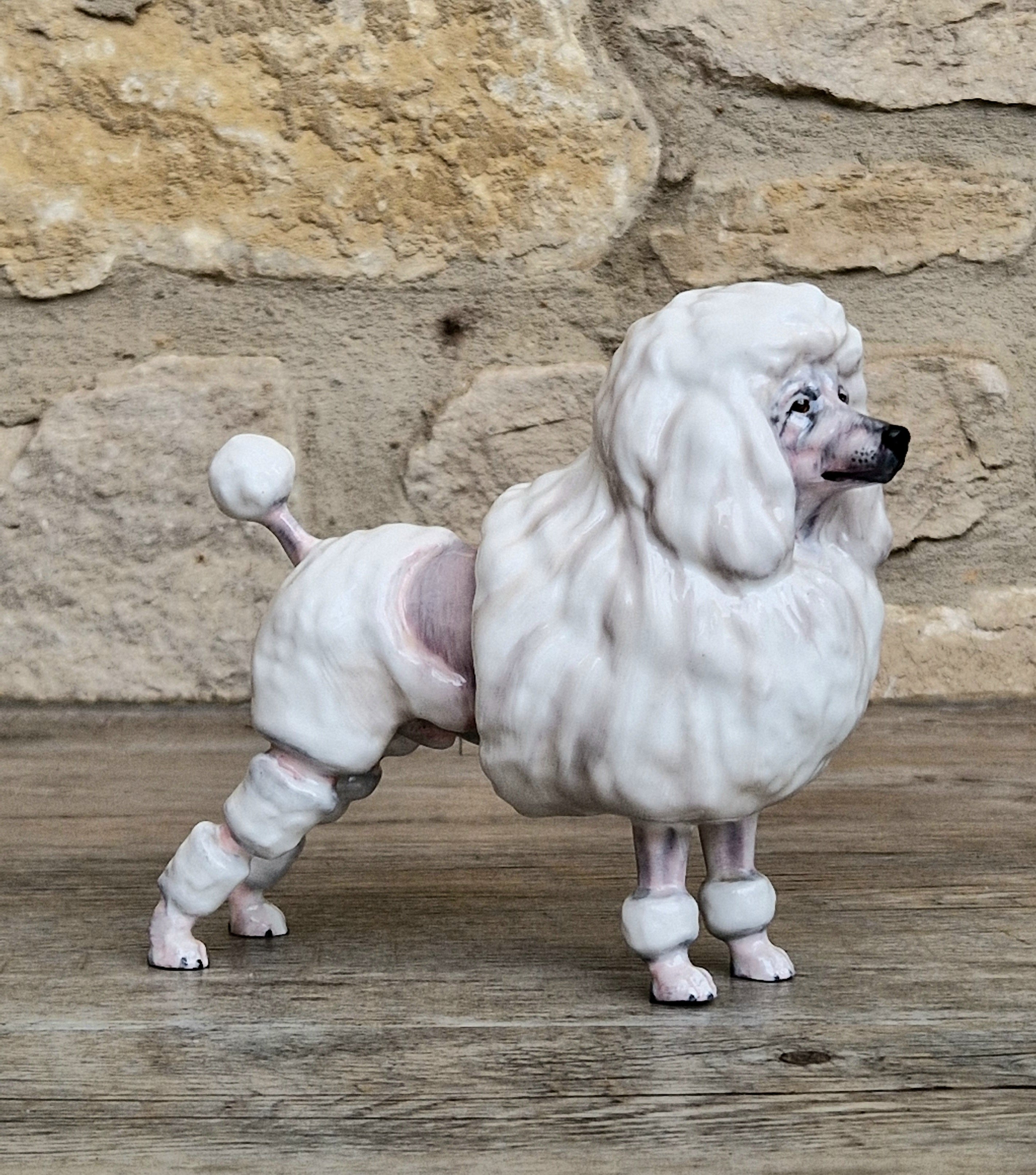 Royal Doulton Vintage White Poodle Dog Ceramic Figurine HN2631 by Peggy Davis 1952-85