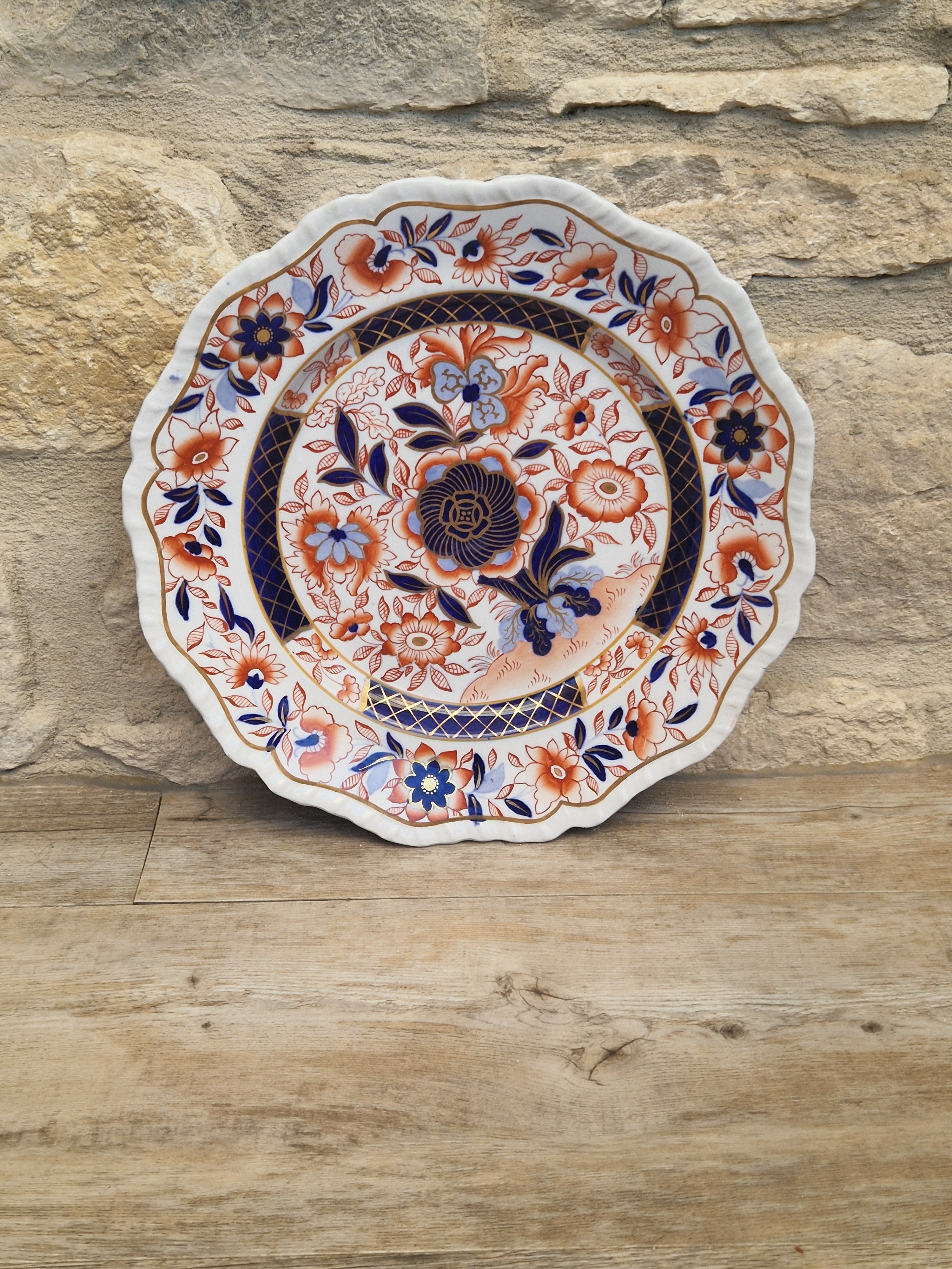 Antique 1820 Hicks Meigh Ironstone Imari Plate 26cm Stone China Pattern 13