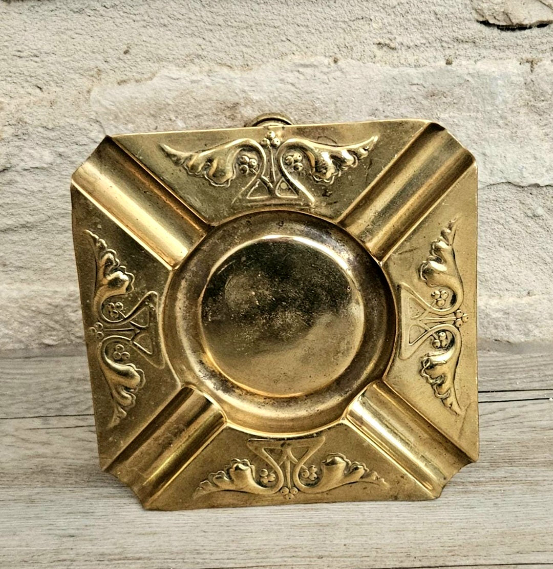 Antique Art Nouveau Brass Ashtray Joseph Sankey Made in England