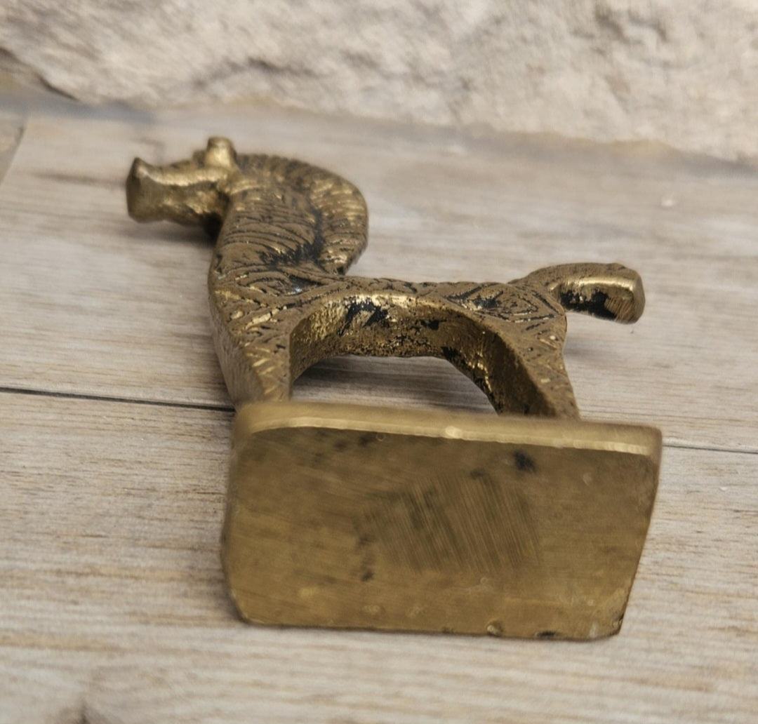 Mid-Century Brass Horse Figure Greek Etruscan Style 9cm Tall