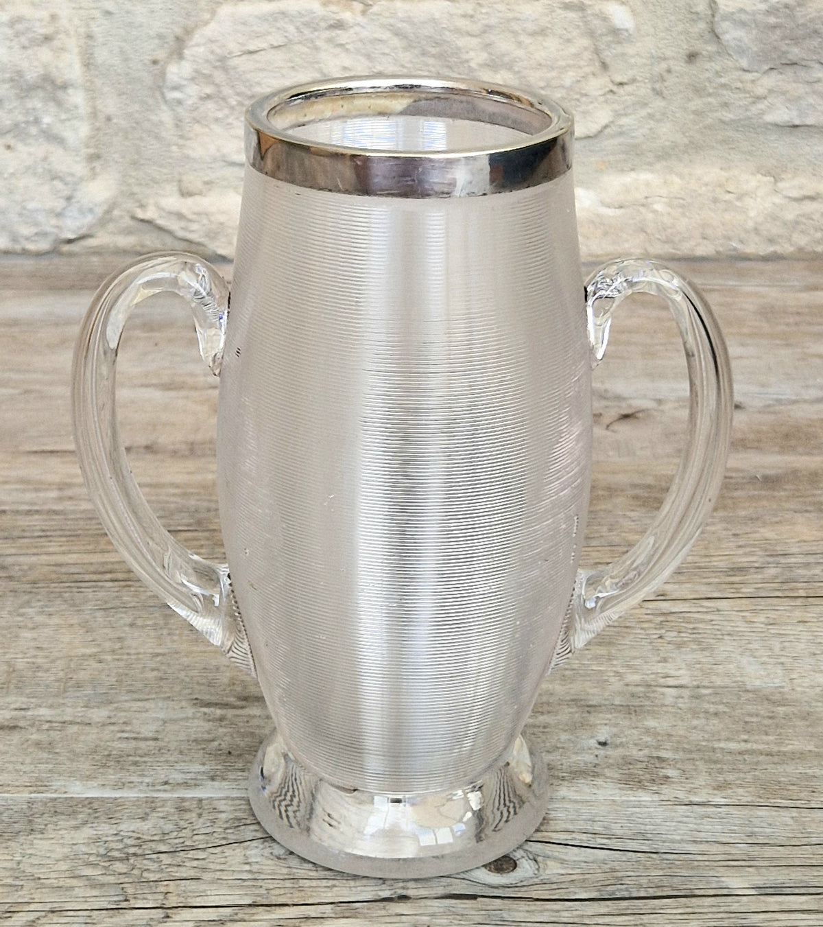 Antique Victorian Stevens & Williams Threaded Glass Twin Handled Vessel c.1900