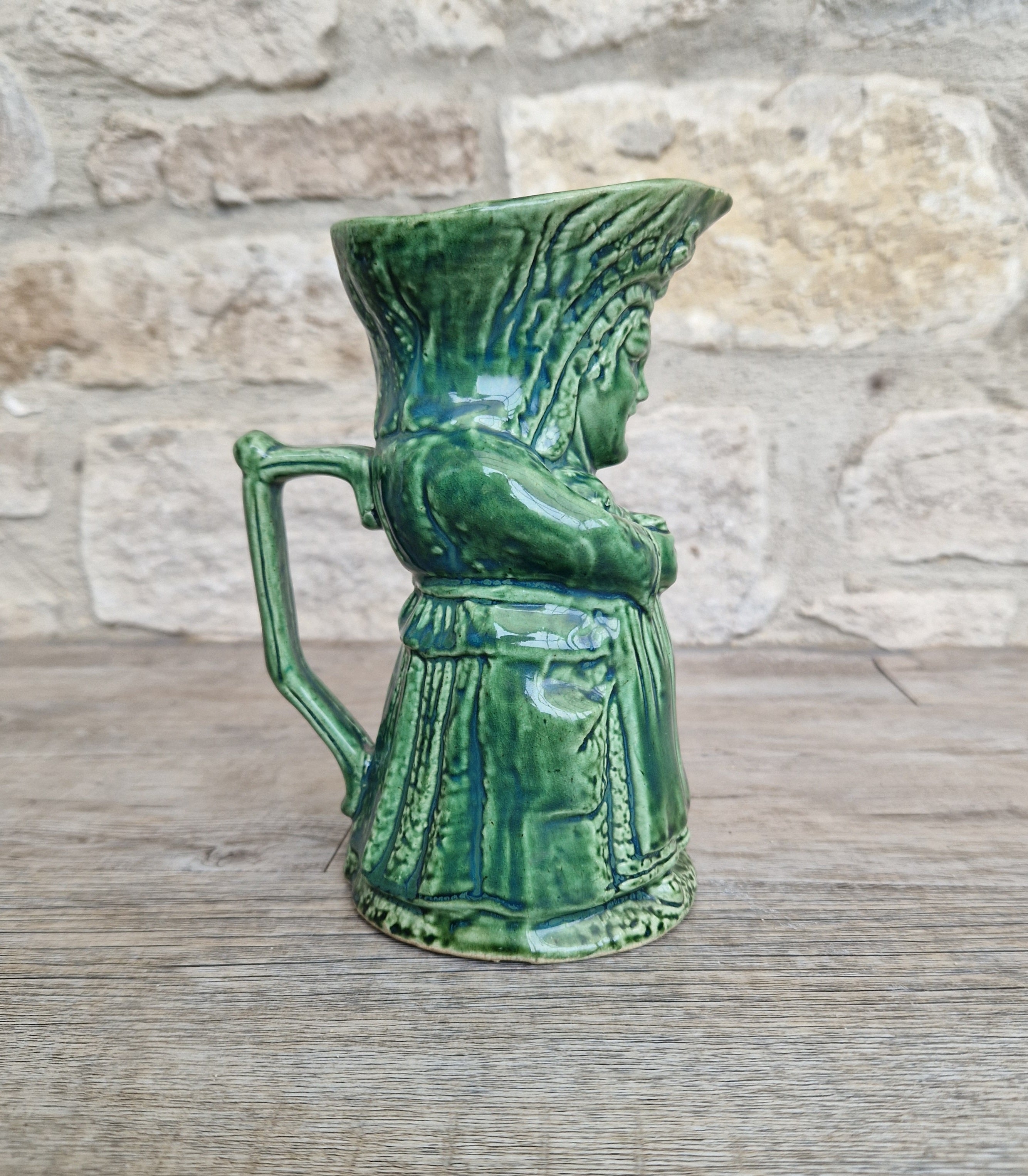 Antique Majolica Toby Jug: 19th Century English Lady Toper