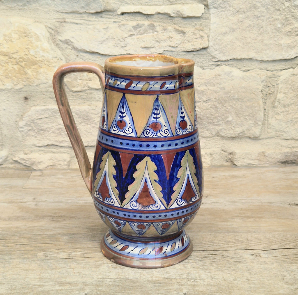Art Deco Alberto Rubboli Italian Majolica Pitcher Jug Gualdo Tadino Italy Antique 1920