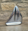 Vintage Hoselton Sailboat Stylised Aluminium Sculpture Signed Minimalist Nautical Decor
