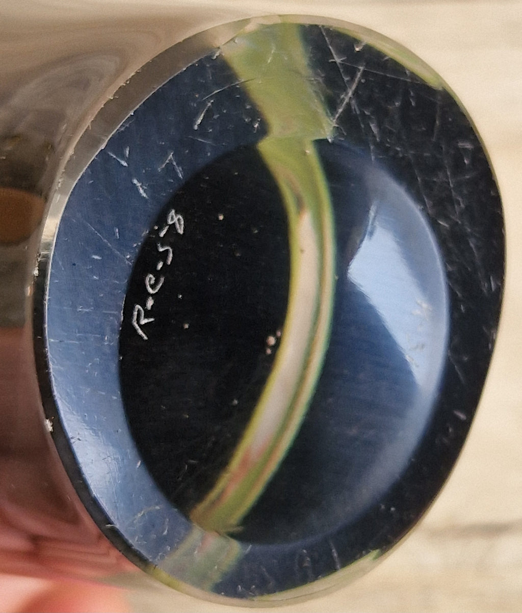 Reijmyre Harlequin Vase Black & Green Signed Paul Kedelv Art Glass, 1958