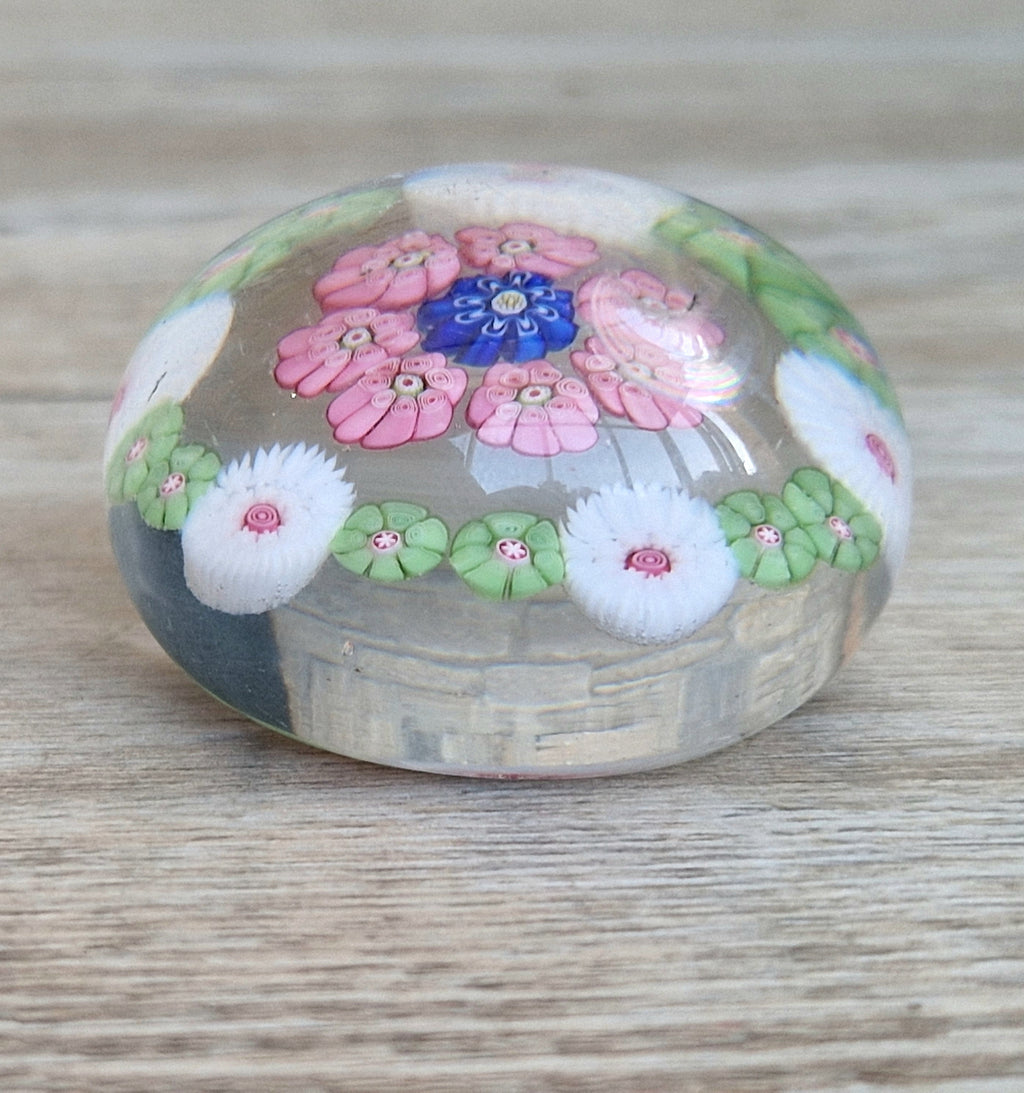 Antique Clichy Miniature Spaced Millefiori Glass Paperweight – c.1850 – 4.6cm Bruised