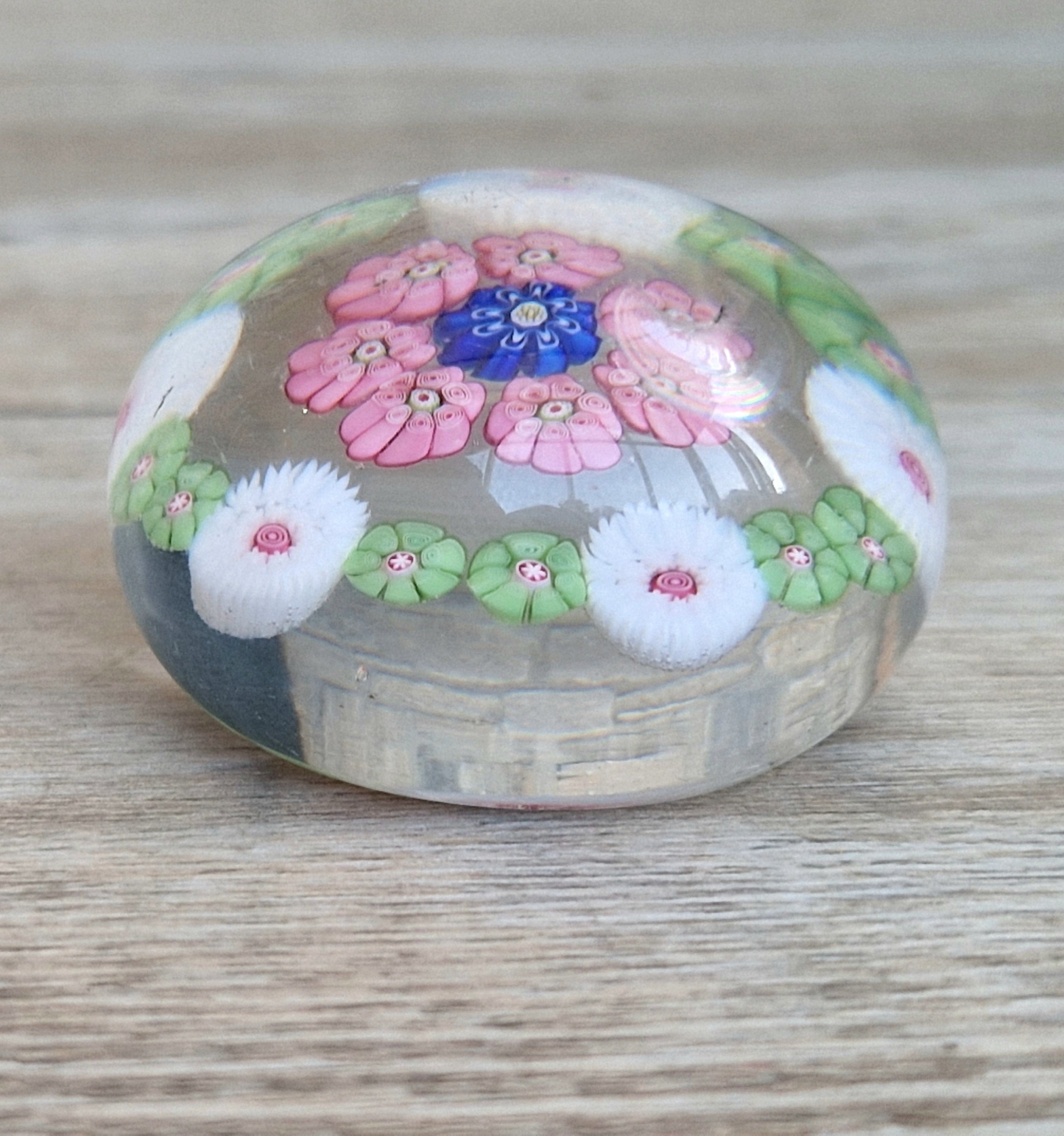 Antique Clichy Miniature Spaced Millefiori Glass Paperweight – c.1850 – 4.6cm Bruised