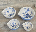 Laura Ashley Ceramics Measuring Cups Petite Fleur Blue White Floral Nesting Set x4 Kitchen