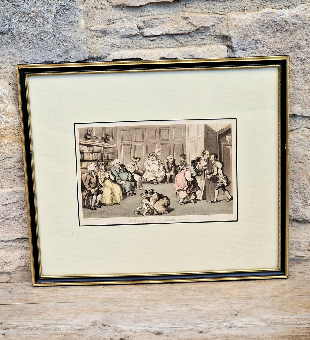 Thomas Rowlandson Lithograph Print 'Quae Genus, With A Quack Doctor' Framed Wall Art