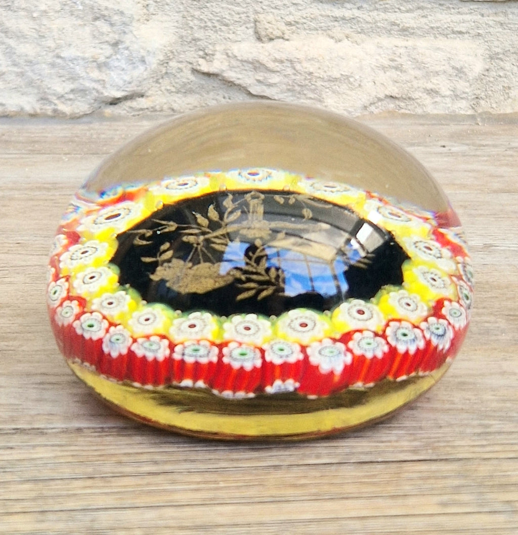 Libra Astrological Murano Art Glass Paperweight Ferro & Lazzarini 1980 Italy