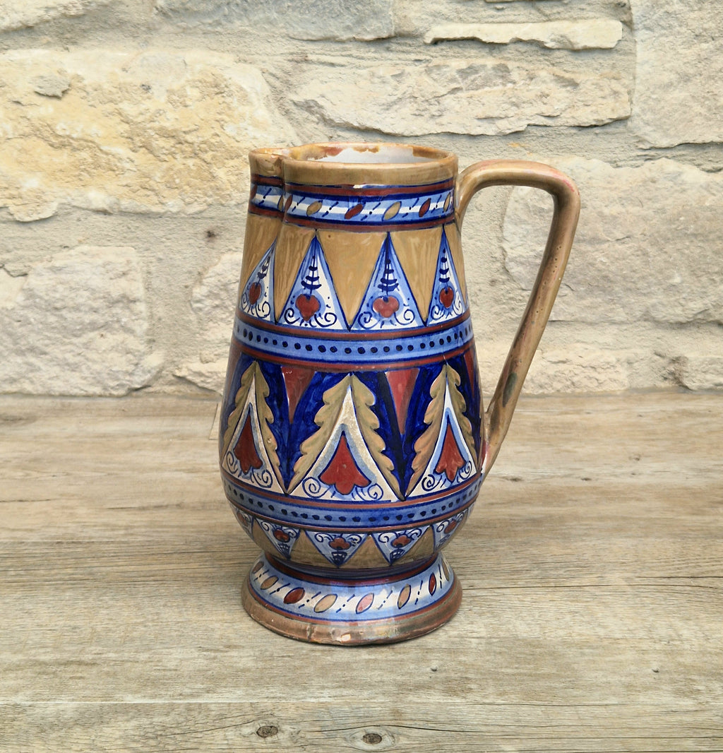 Art Deco Alberto Rubboli Italian Majolica Pitcher Jug Gualdo Tadino Italy Antique 1920