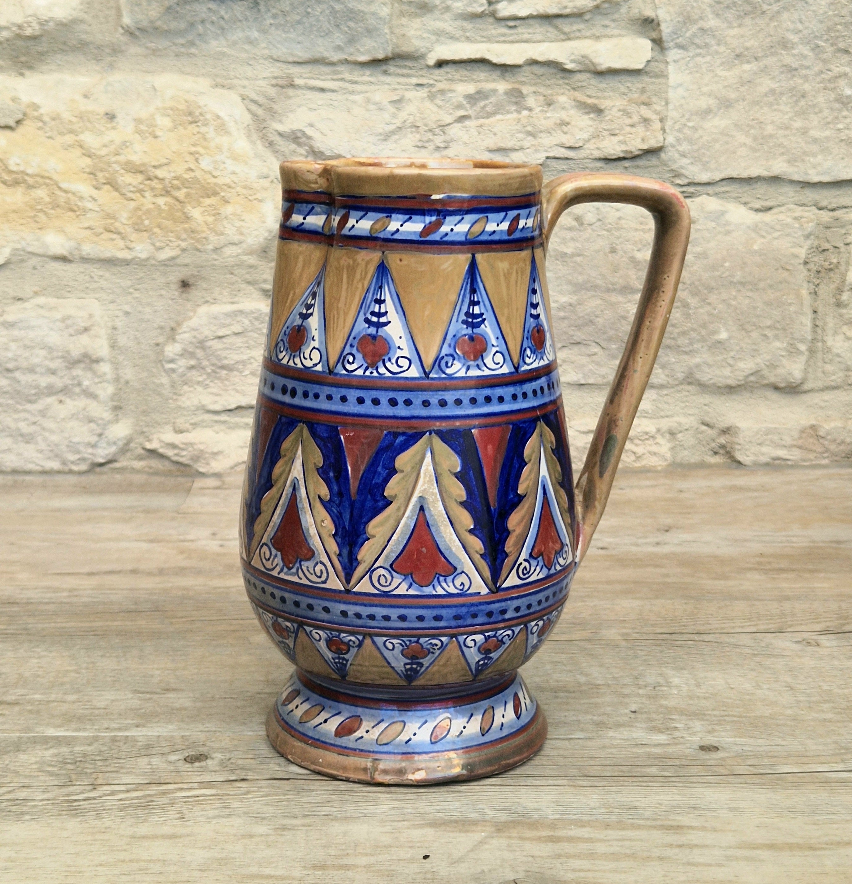 Art Deco Alberto Rubboli Italian Majolica Pitcher Jug Gualdo Tadino Italy Antique 1920